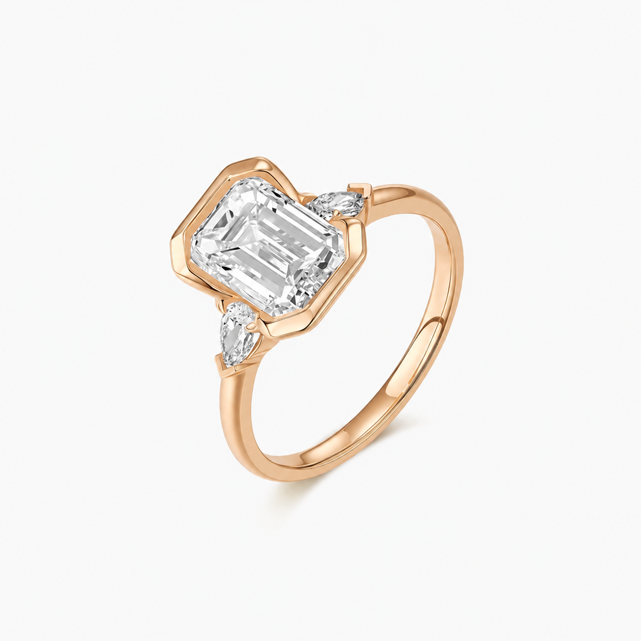Emerald Heirloom Trio Lab-Grown Diamond Engagement Ring