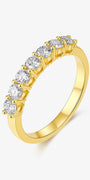 Arc Light round lab-grown diamond band ring with round brilliant diamonds set in a clean row