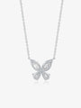 Back view of the Butterfly marquise lab-grown diamond pendant necklace showing the four-stone setting