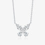 Butterfly marquise lab-grown diamond pendant necklace with four marquise-cut diamonds in a delicate butterfly silhouette