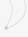 Full view of the Classic Bezel lab-grown diamond pendant necklace with a round brilliant diamond pendant