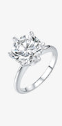 Classic Six-Prong round lab-grown diamond engagement ring with an round center diamond in a polished solitaire setting