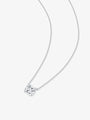 Full view of the Classic Solitaire round lab-grown diamond pendant necklace with a round brilliant diamond