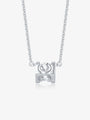 Back view of the Geometric Solitaire round lab-grown diamond pendant necklace showing the sculpted geometric setting