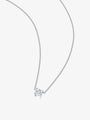 Full view of the Geometric Solitaire round lab-grown diamond pendant necklace with a round brilliant diamond
