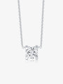 Geometric Solitaire round lab-grown diamond pendant necklace with a round brilliant diamond in a clean geometric setting