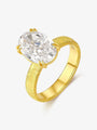 Golden Oval solitaire lab-grown diamond engagement ring with an oval-cut center diamond in a textured yellow gold band