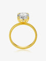 Side view of the Golden Oval solitaire lab-grown diamond engagement ring showing the oval diamond and sculpted prong setting