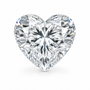 Heart cut loose lab-grown diamond on white background