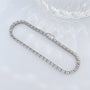 Princess cut lab-grown diamond tennis bracelet flat lay detail view