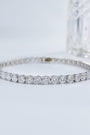 Princess cut lab-grown diamond tennis bracelet on white background