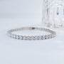 Princess cut lab-grown diamond tennis bracelet on white background