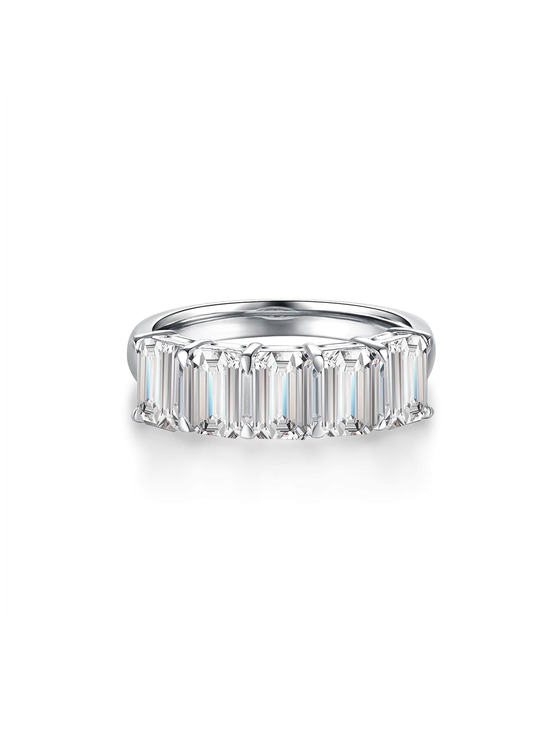 Luminous Five emerald cut lab-grown diamond band ring with five step-cut diamonds