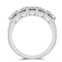 Setting profile of the Luminous Five emerald cut diamond band ring showing the raised five-stone structure