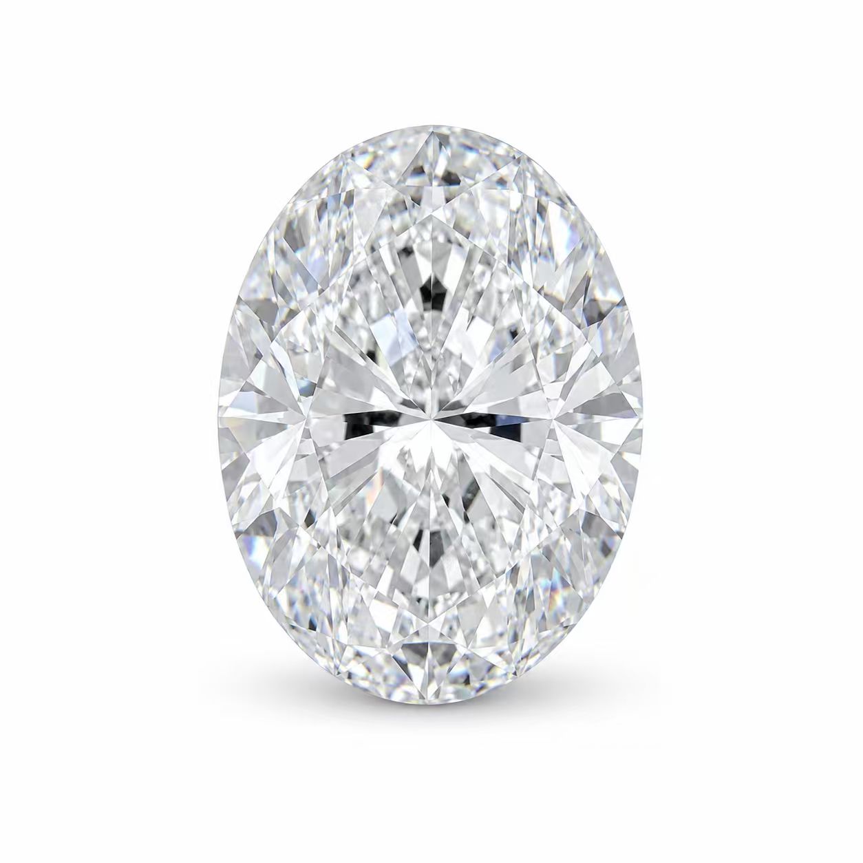 Oval cut loose lab-grown diamond on a clean white background