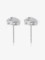 Side view of Pear Halo lab-grown diamond stud earrings showing the pear-cut center diamonds and post backs