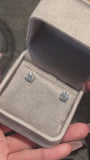 Video of the Classic Four-Prong round lab-grown diamond stud earrings featuring round brilliant diamonds in yellow gold settings