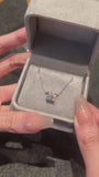 Video of the Geometric Solitaire round lab-grown diamond pendant necklace featuring a round brilliant diamond in a clean geometric setting