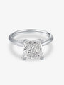 Front view of the Princess Cut Solitaire lab-grown diamond engagement ring with a square center diamond