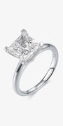 Princess Cut Solitaire lab-grown diamond engagement ring with a square center diamond in a polished four-prong setting