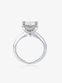 Side view of the Princess Cut Solitaire lab-grown diamond engagement ring showing the raised four-prong setting