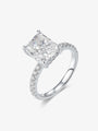 Radiant Cut Pavé lab-grown diamond engagement ring with a radiant-cut center diamond and delicate pavé band